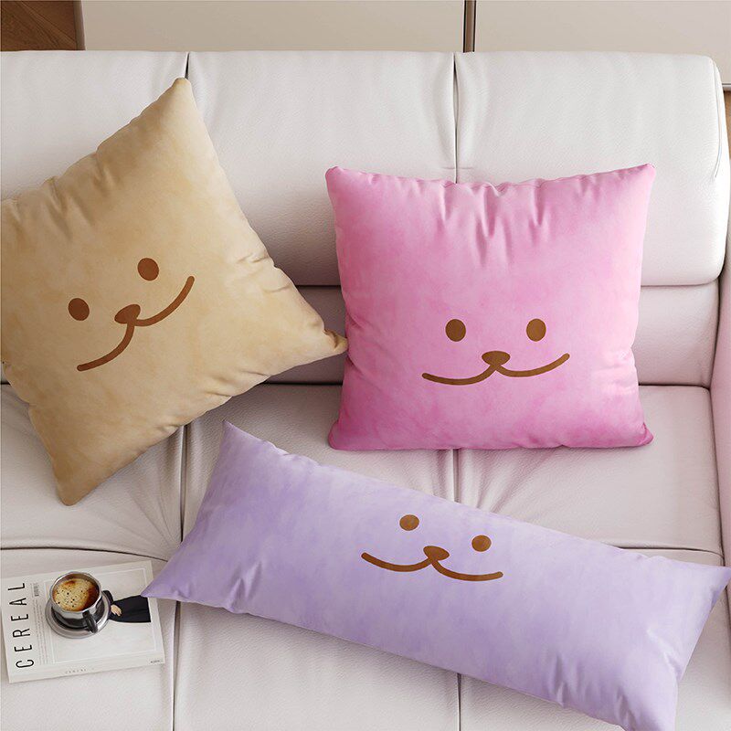 韩式纯色可爱高级感女生抱枕抱枕套客厅沙发长条靠枕床头靠垫含芯