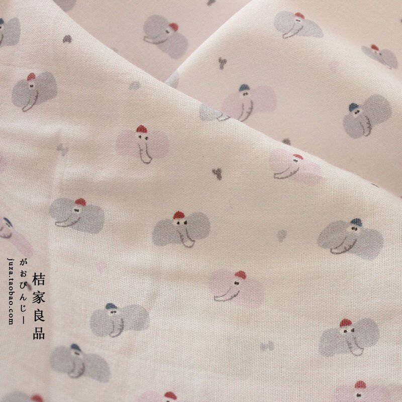 MINI卡通婴儿级纱布a类纯棉双层纱衣服床品手工浴巾布料全棉面料