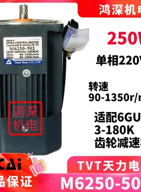 M6250-502+6GU天力电机TVT调速交流齿轮减速电机马达单相220V250W