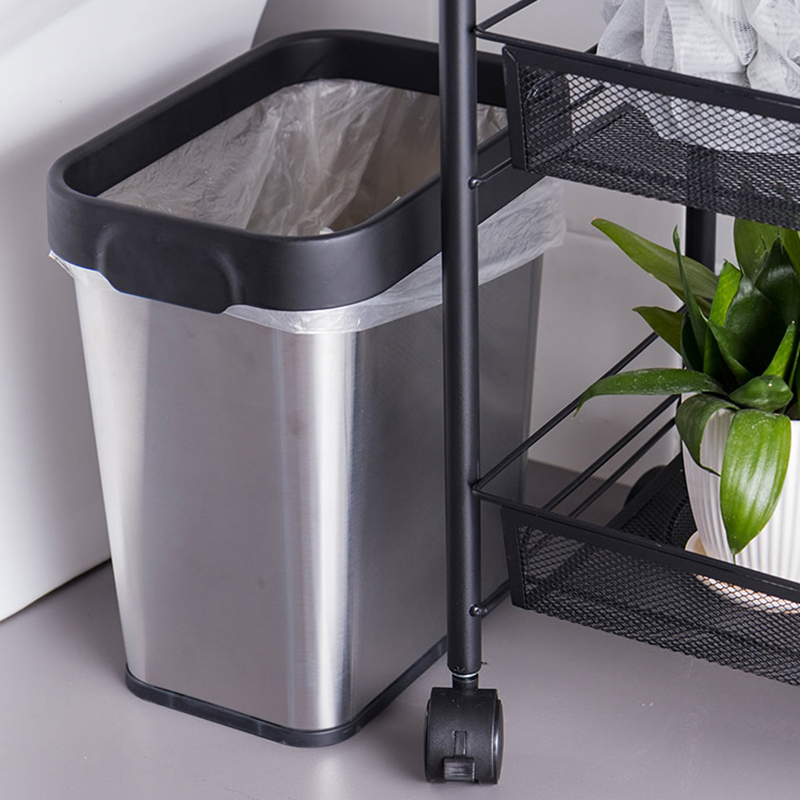 厨房不锈钢垃圾桶长方形废纸桶家用浴室厕所纸桶卫生间创意垃圾筒