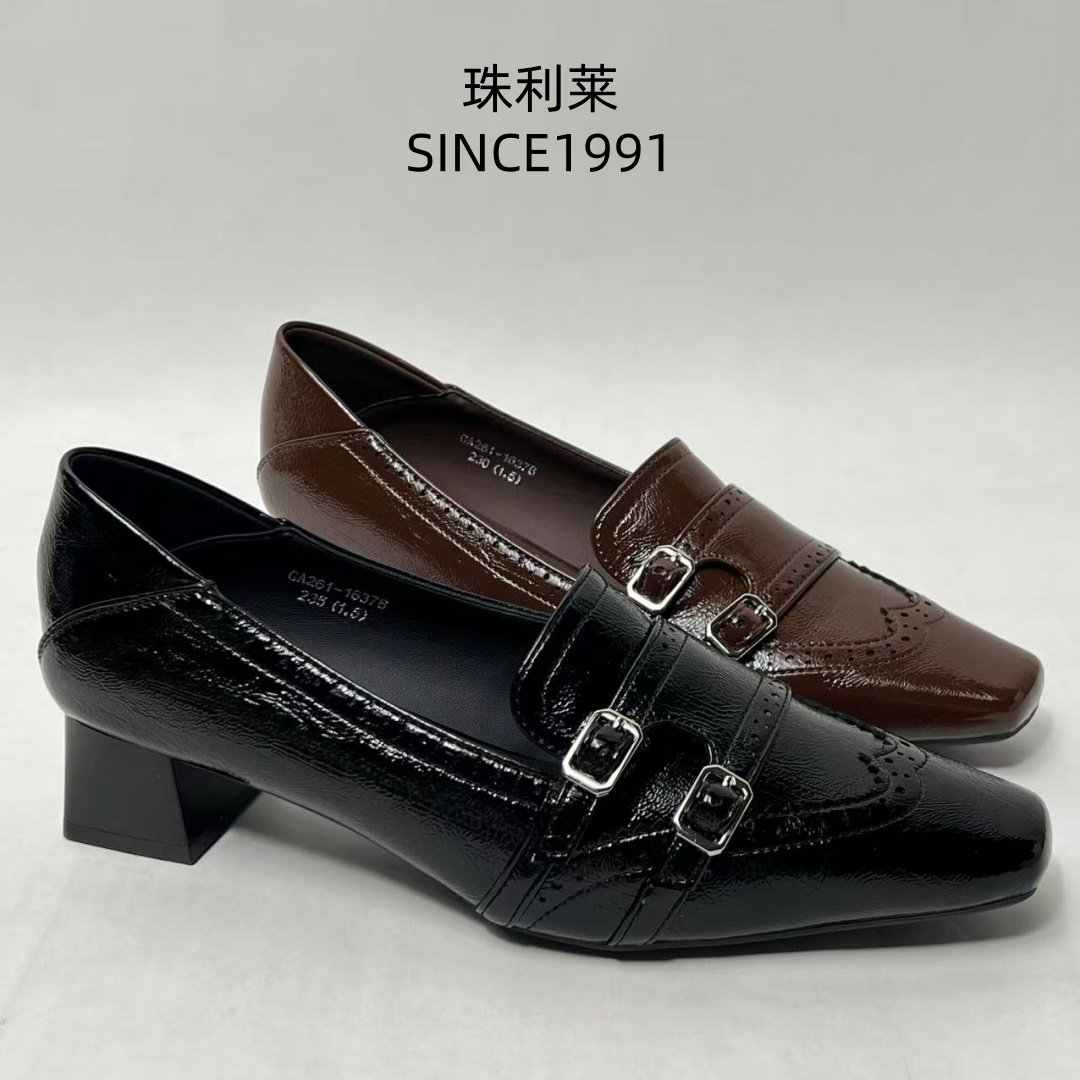 珠利莱26春款英伦风方头玛丽珍鞋女复古搭扣粗跟深口单鞋真皮,女鞋,深口单鞋,淘宝优惠券,粉丝福利购,淘宝优惠卷