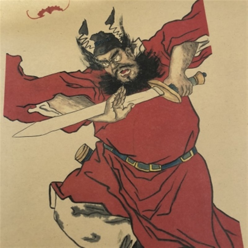 年传统年画门神钟馗仿古色宣纸木板高清水印年画春联贴门