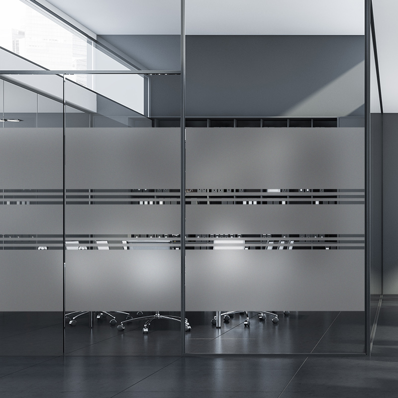 静电磨砂玻璃贴膜卫生间磨砂线条贴纸镂空玻璃贴透光不透明