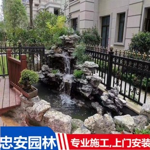 假山流水景观大型石头天然原石太湖石庭院鱼池造景千层石龟纹石