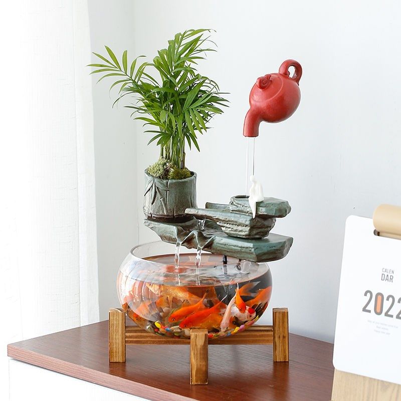 简约悬壶水循环流水摆件创意高档缸龟缸家用茶几客厅桌面摆件,家居饰品,流水摆件,淘宝优惠券,粉丝福利购,淘宝优惠卷