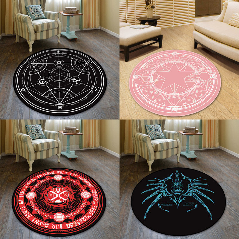 圆形地垫魔法阵卧室书房门厅装饰防滑地毯吊篮鼓地椅垫地毯,居家布艺,家用脚垫,淘宝优惠券,粉丝福利购,淘宝优惠卷