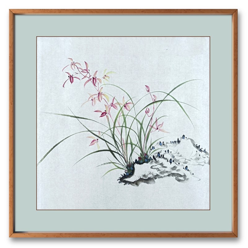 1国画纯手绘宣纸花鸟斗方小品梅兰竹菊牡丹荷花   现货成品未落款