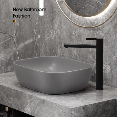 德国高级灰色台上盆单盆创意台盆陶瓷洗手盆卫生间洗脸盆面盆单独