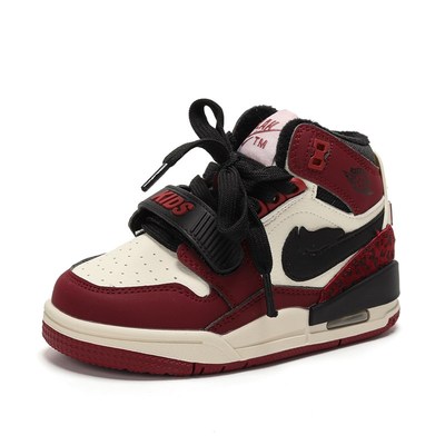 气垫鞋2024秋冬新款女童高帮鞋加绒男童鞋子真皮大童运动鞋二棉鞋