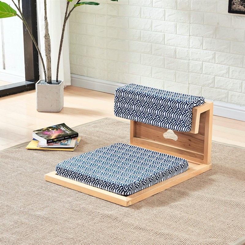 实木榻榻米椅日式座椅单人靠背椅无腿椅和室椅阳台飘窗家用床上椅