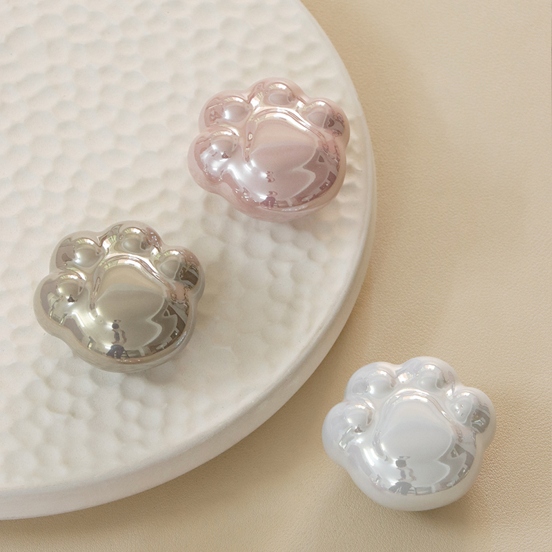 可爱猫爪衣柜拉手现代简约定制柜子柜门抽屉法式奶油风珍珠小把手