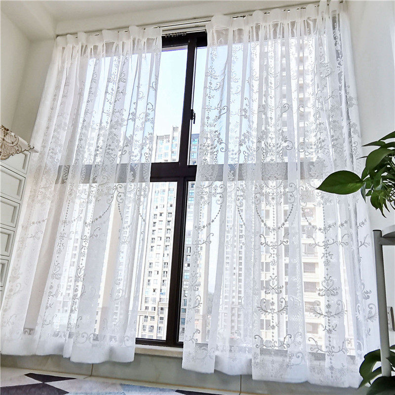 现ns纱帘成品绣花欧式窗纱客厅飘窗窗帘白纱贴,居家布艺,成品窗帘,淘宝优惠券,粉丝福利购,淘宝优惠卷