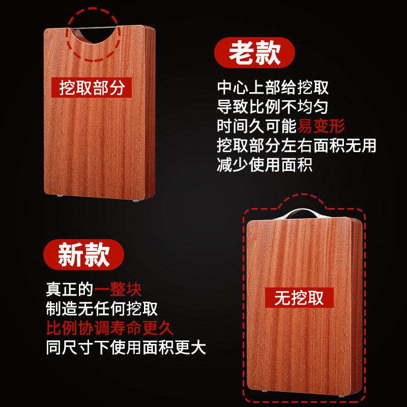 红铁木菜板防板厨房家用案板砧霉防裂整割切木方形切菜板耐砍耐剁