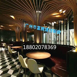 立柱造形铝方通墙面弧形波浪铝方通弧形铝方通吊顶幕墙弧形铝合金