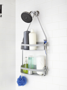 Ubra 浴室收纳架厕所吸壁式吸盘壁挂挂篮卫生间