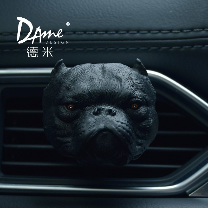 AE德米汽车摆件恶霸犬出风口香薰夹祛味车内饰品