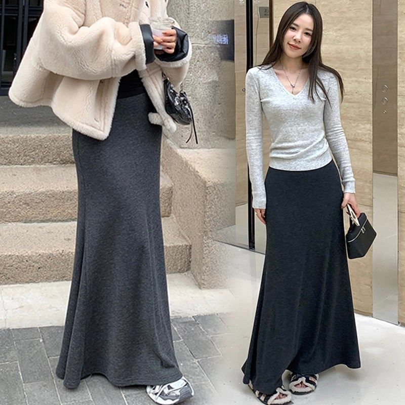 孕妇黑色半身裙新款女秋冬季复古高腰长裙设计感糯米包臀鱼尾裙子,孕妇装/孕产妇用品/营养,半身裙,淘宝优惠券,粉丝福利购,淘宝优惠卷
