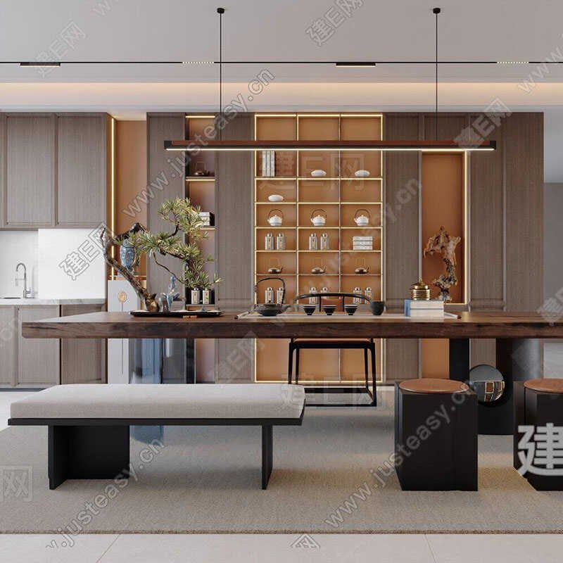 新中式大平层客厅茶室实木茶桌椅组合民宿茶馆庭院泡茶接待茶台桌,住宅家具,家用茶台/茶桌,淘宝优惠券,粉丝福利购,淘宝优惠卷