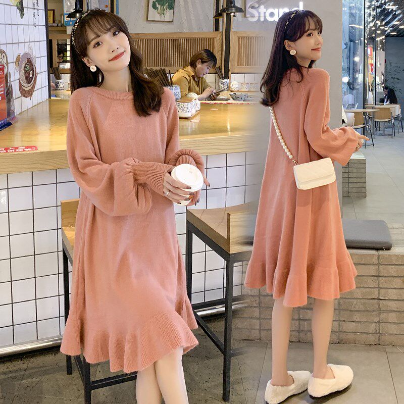 孕妇秋装套装韩版宽松中长款套头毛衣秋冬纯色打底衣女大码连衣裙,孕妇装/孕产妇用品/营养,毛衣,淘宝优惠券,粉丝福利购,淘宝优惠卷