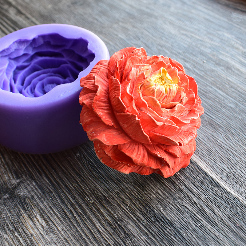 大号牡丹花硅胶模具 翻糖模具 蜡烛硅胶模