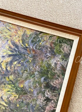 莫奈棕榈树法名复古经典风景欧式式画实木装饰室客厅卧画饭厅挂画