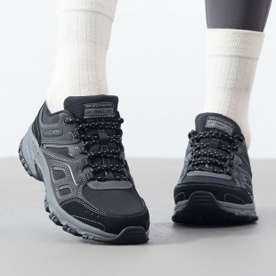 斯凯奇缓震户外徒步鞋 登山鞋 女鞋 黑色休闲鞋 轻便运动鞋 Skechers