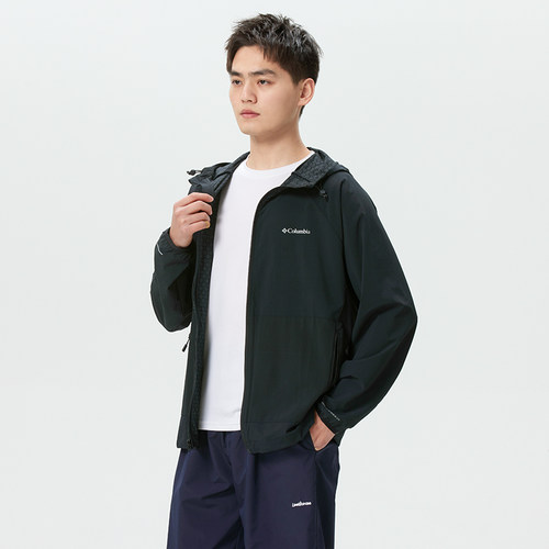 Columbia哥伦比亚男装梭织夹克简约运动服休闲连帽外套AE5322010