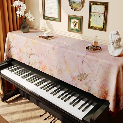 花溪晓彩染油画钢琴全罩半罩天鹅绒电子琴罩防尘盖布盖巾