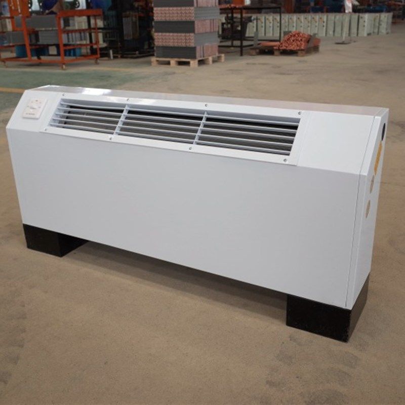 立式明装风机盘管斜出风落地水空调空气能煤改电暖气中央水空调