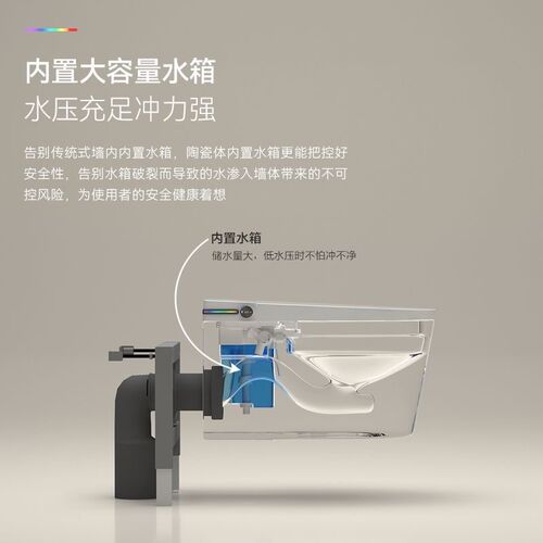 【无需预埋水箱】虹吸壁挂式智能马桶全自动泡沫盾墙排无水压限制