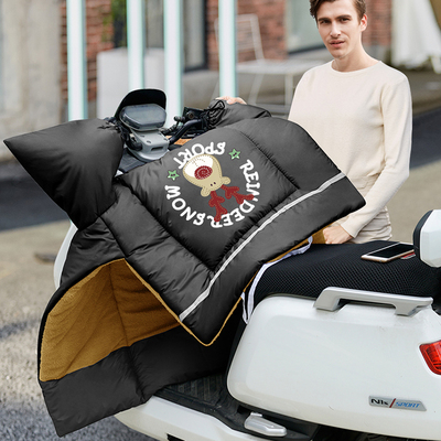 电动摩托车挡风被秋冬季加绒加厚加大男自行车保暖罩