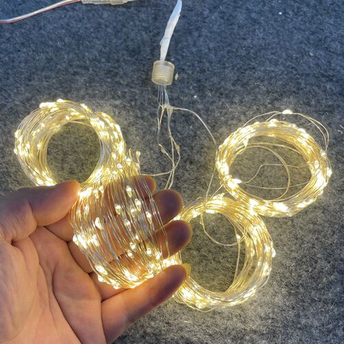 婚庆道具铜丝线灯串米粒灯婚礼创意灯吊灯背景圣诞节装饰灯串