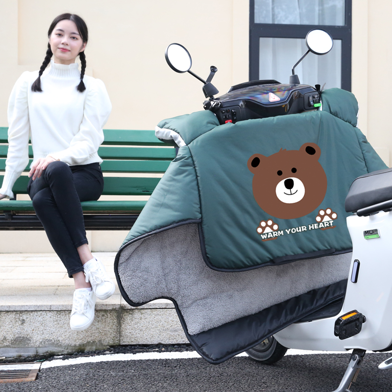 电动摩托车挡风被秋冬季加绒加厚防水电车保暖冬天防寒防风罩