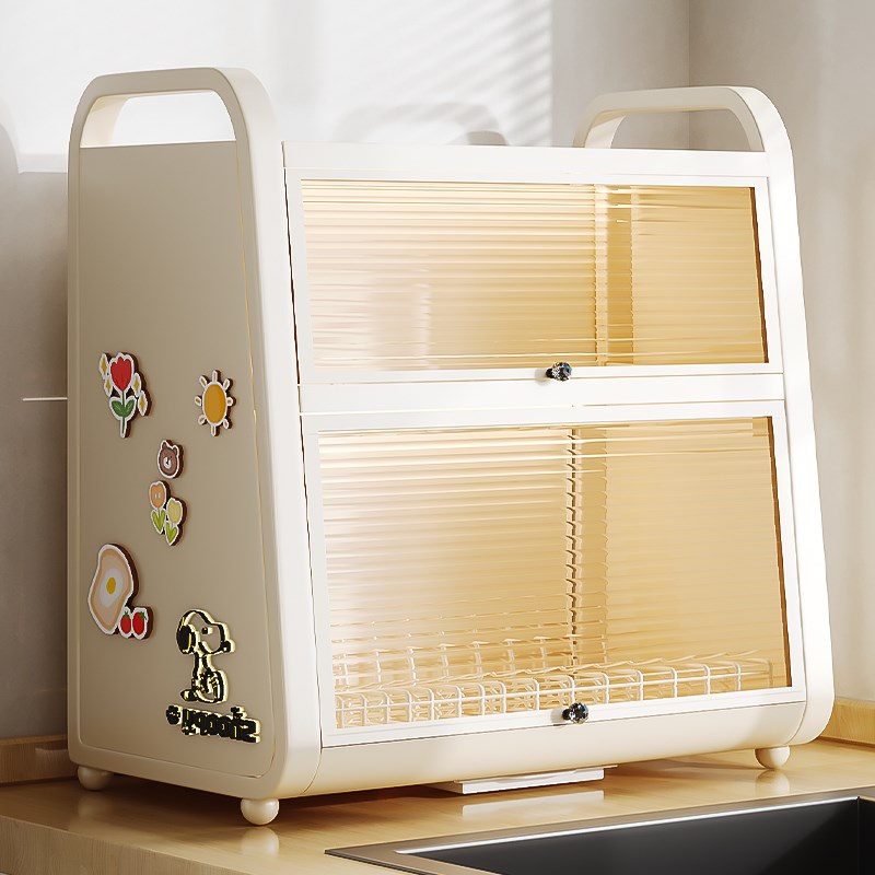 碗碟收纳架厨房台面碗柜双层放碗盘沥水碗架碗筷餐具收纳盒