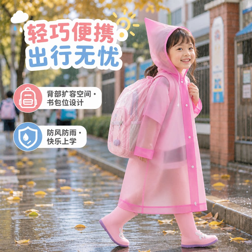 包邮儿童一次性雨衣全身防暴雨加厚长款男女童小学生上学雨衣雨披