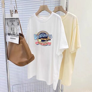 纯棉睡衣上衣单件女可外穿白色短袖t恤女夏季宽松透气百搭家居服