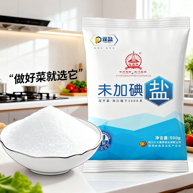 四川家用食用盐500g未加碘精制深井盐食盐矿盐细盐炒菜盐巴袋装,粮油调味/速食/干货/烘焙,食盐,淘宝优惠券,粉丝福利购,淘宝优惠卷