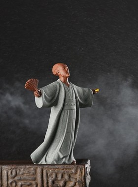 中式家居历史人物诸葛亮孔明摆件陶瓷呼风唤雨客厅玄关装饰品