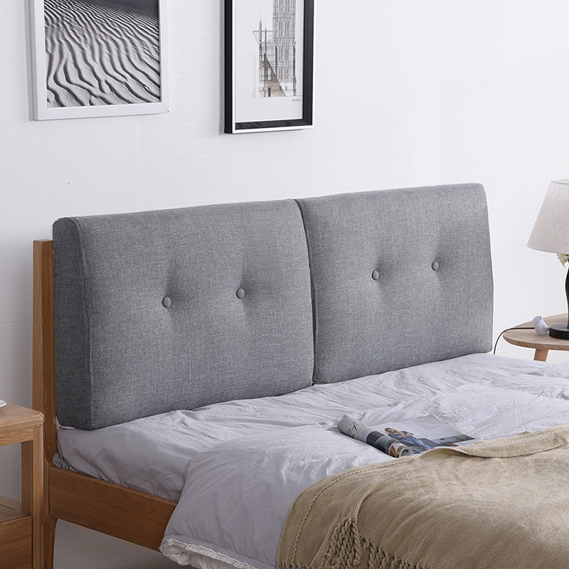 扣床头靠 海绵靠垫 无床头塌塌米大靠背可拆洗 亚麻