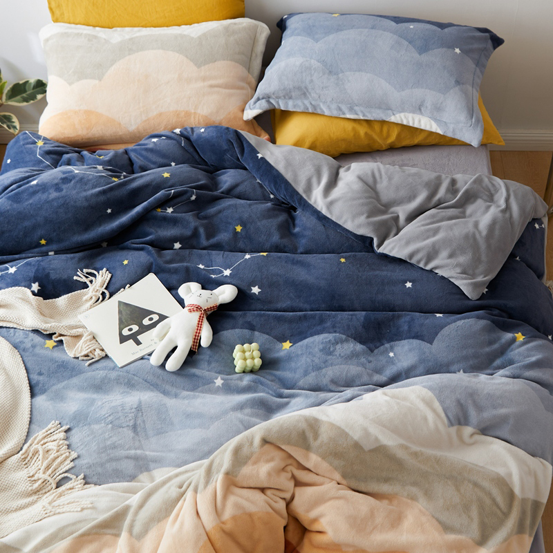 冬季加厚双面保暖法兰绒床单床上用品