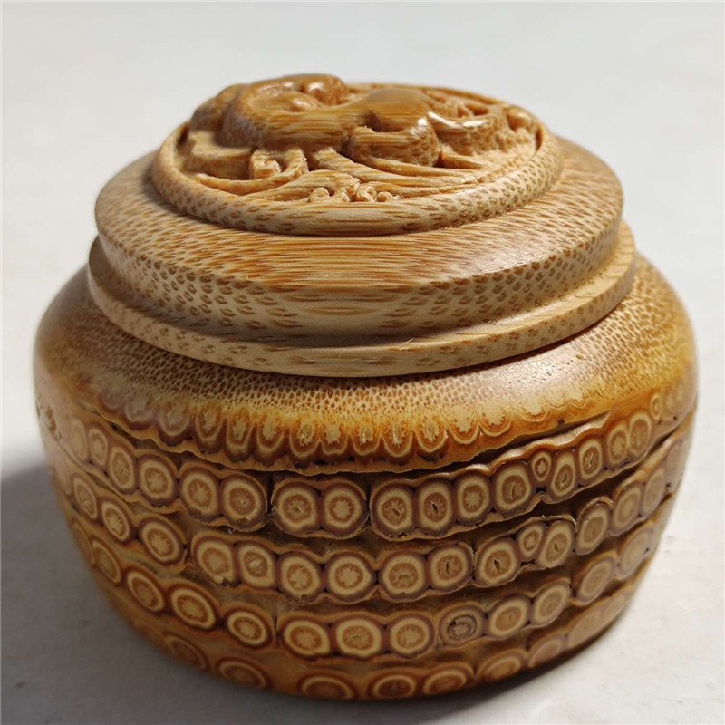 天然玉竹雕刻有机玻璃罐把玩蛉子万体虫具鸣虫蛐蛐蝈蝈笼子盒摆件