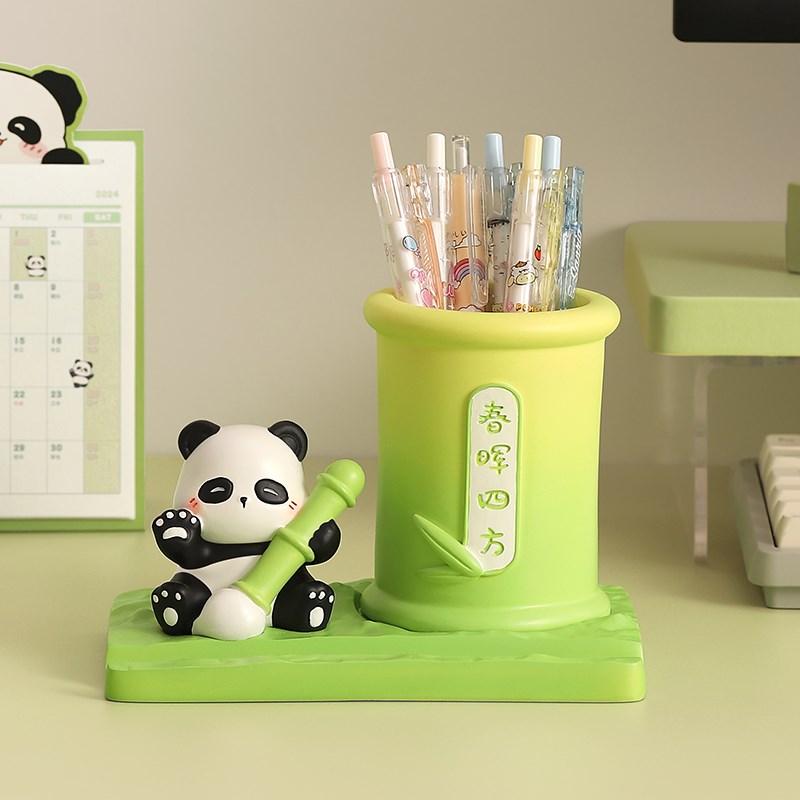 猫笔筒文创摆件春晖四方办公桌面装饰品送老师礼物