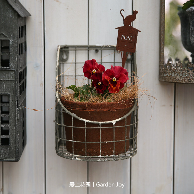 爱上花园 园艺杂货 铁艺做旧锈色装饰 铁丝网壁挂铁丝篮装饰摆饰,鲜花速递/花卉仿真/绿植园艺,其它园艺用品,淘宝优惠券,粉丝福利购,淘宝优惠卷