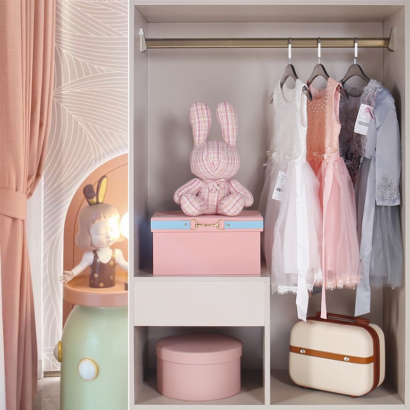 简约现轻奢样板房儿童房女童卧室柜摆件装饰品衣帽间公主裙装饰