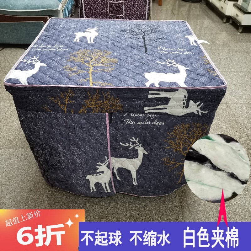 加厚正方形烤火桌布白棉桌套取暖炉布套四方桌罩家用茶几罩套炉套