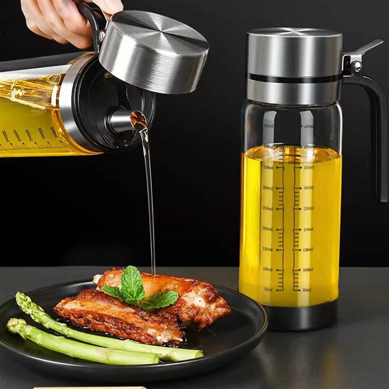 油壶防漏不挂油玻璃油瓶厨房专用家用酱油醋调料瓶大油罐套装