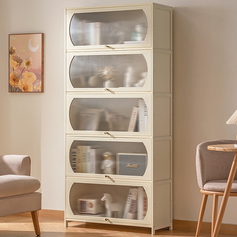 书架落地书柜子家用儿童客厅实木简易展示柜杂物柜靠墙卧室