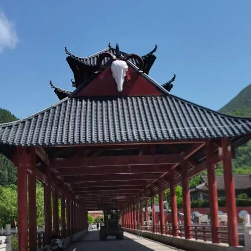 屋顶防水瓦装古瓦树脂瓦门头门楼屋檐瓦拼件接塑仿瓦别墅料饰瓦片