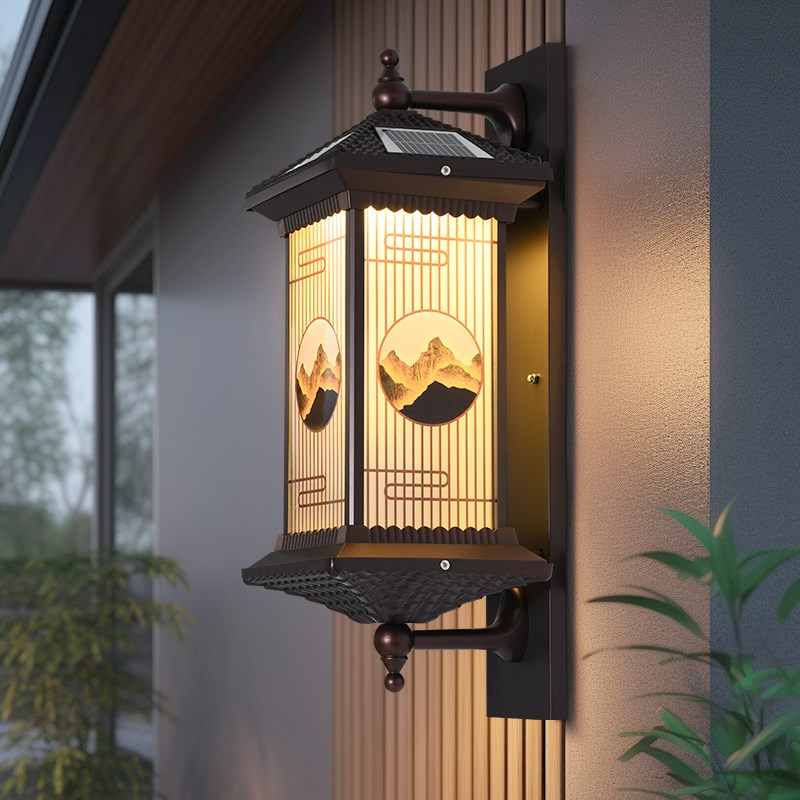 户外壁灯新中式防水外墙酒店别墅室外景观工程门柱灯庭院灯太阳能