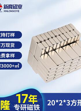 厂供强力方形磁铁N35钕铁硼耐高低温20*2*3玩具磁钢永磁方形磁铁